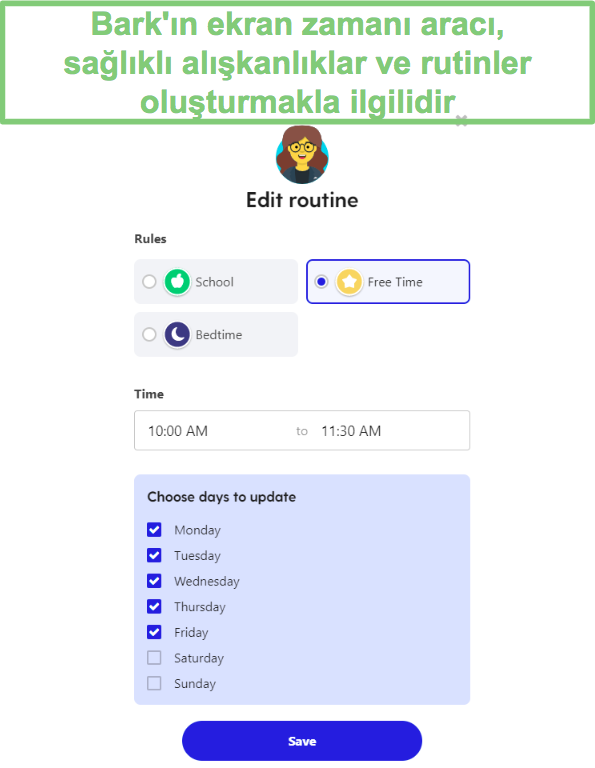 Ekran zamanı planı oluşturma