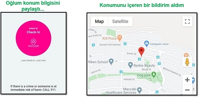 Bark, check-in uyarıları gönderir