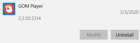 Uninstall GOM Player