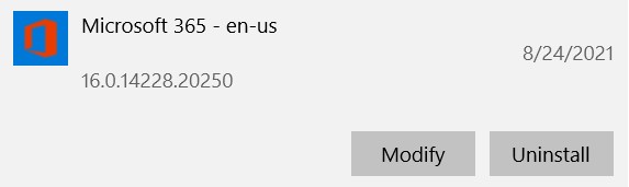 should i uninstall microsoft office 365 en us