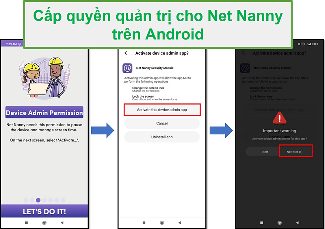 Quyền quản trị Net Nanny