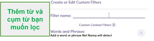 Bộ lọc tùy chỉnh Net Nanny