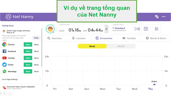 Bảng điều khiển Net Nanny