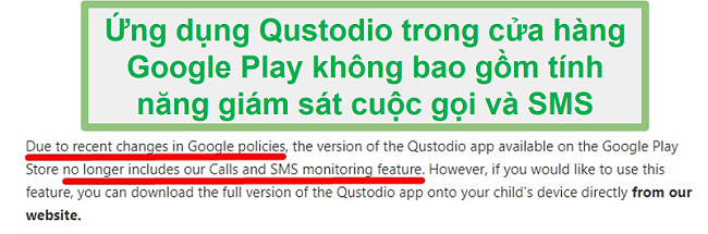 Qustodio Google Play Politikası