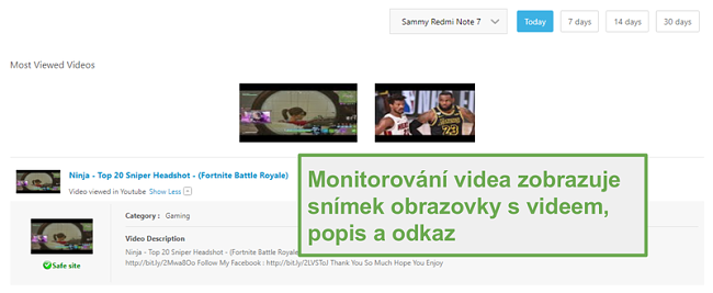 Dohled nad videem s rodinou Norton