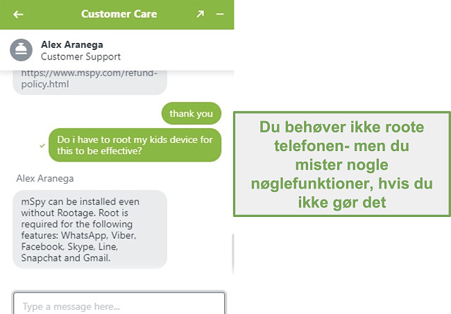 Sk&aelig;rmbillede af telefonens rod og tab af nogle n&oslash;glefunktioner
