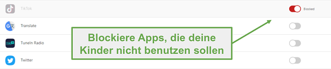 Blockieren Sie Apps mit Norton Family
