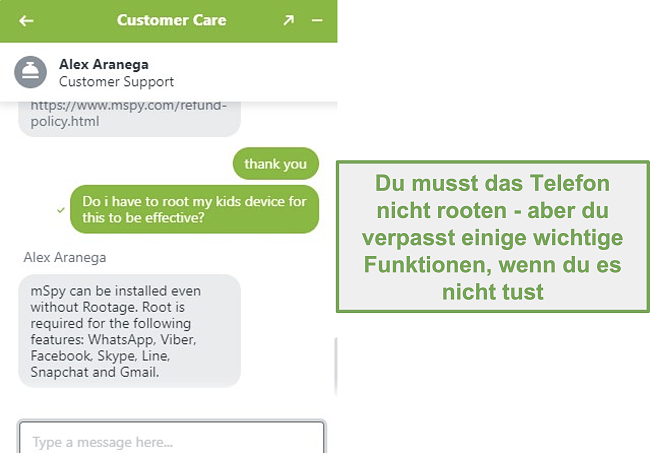 Screenshot der Telefonwurzel und Verlust einiger wichtiger Funktionen