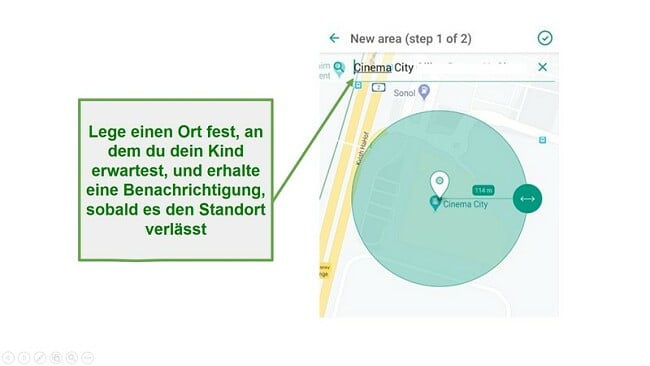 Sicherer Kinder-Geofence