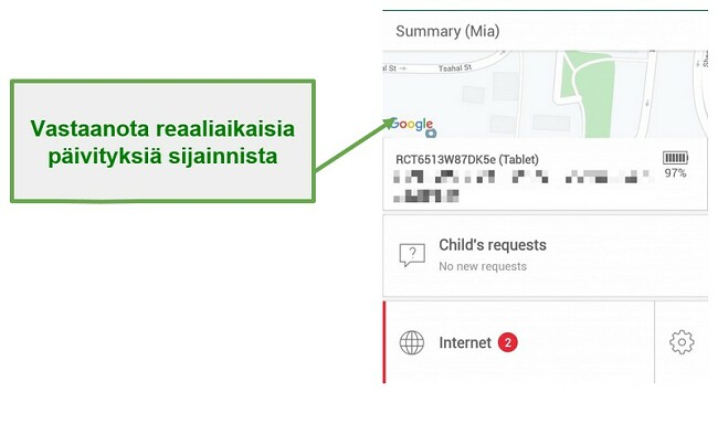 Safe Kids reaaliaikainen seuranta reaaliajassa