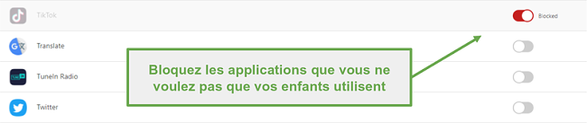 Bloquer les applications avec Norton Family