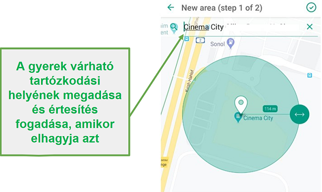 Biztonságos gyerekek Geofence