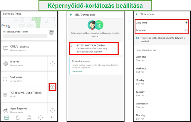 Biztonságos gyerekek képernyő időkorlátok