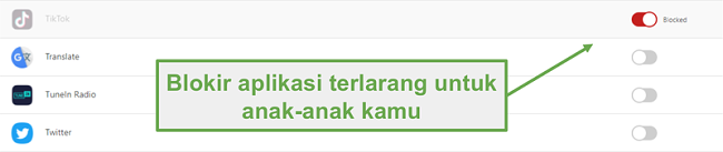 Blokir aplikasi dengan Norton Family