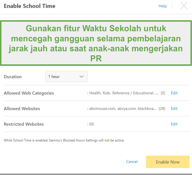 Fitur Sekolah Jarak Jauh dengan Norton Family