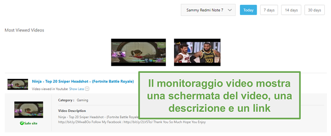 Supervisione video con Norton Family