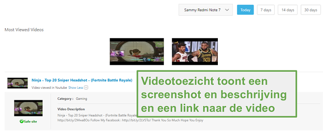 Videotoezicht met Norton Family