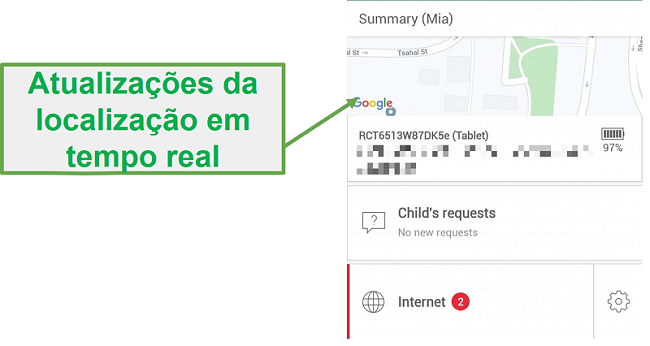 Monitoramento em tempo real de Safe Kids em tempo real