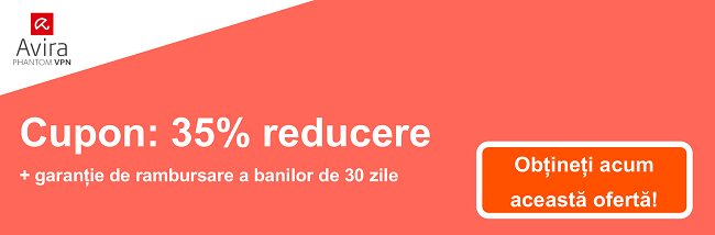 Banner cupon AviraVPN - 35% reducere