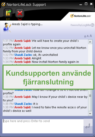 Norton Family kundsupport fjärranslutning