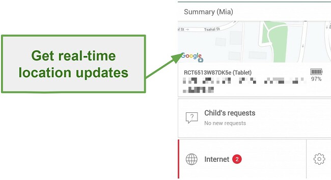 Safe Kids real-time location tracking