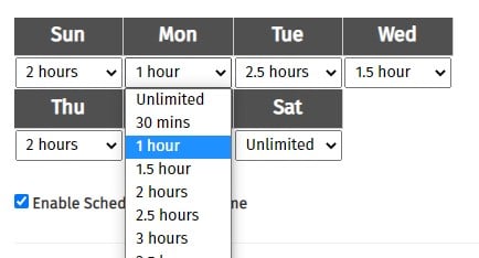 Set screen time limits