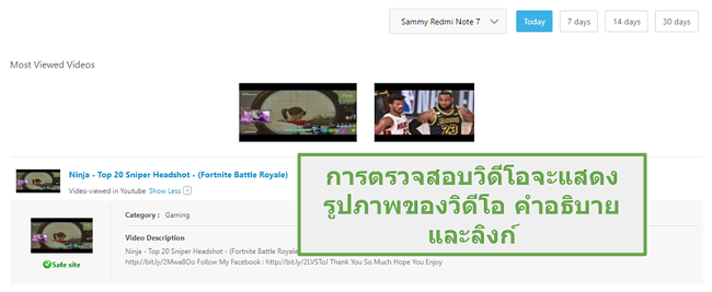 การกำกับดูแลวิดีโอกับ Norton Family