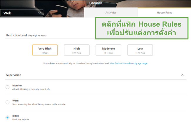 การตั้งกฎของ Norton Family House