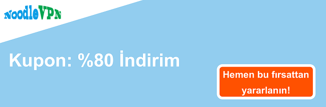 NoodleVPN kupon afişi -% 80 indirim