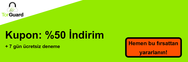 TorGuard VPN kupon başlığı -% 50 indirim