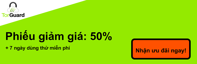 Biểu ngữ phiếu giảm giá TorGuard VPN - Giảm 50%