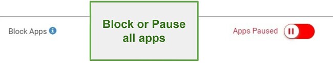 Webwatcher block or pause apps