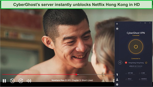 Netflix Hong Kong streams lag-free in HD with CyberGhost’s local servers