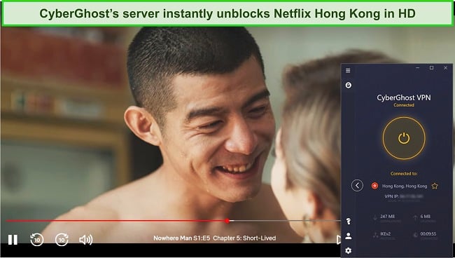 Netflix Hong Kong streams lag-free in HD with CyberGhost’s local servers