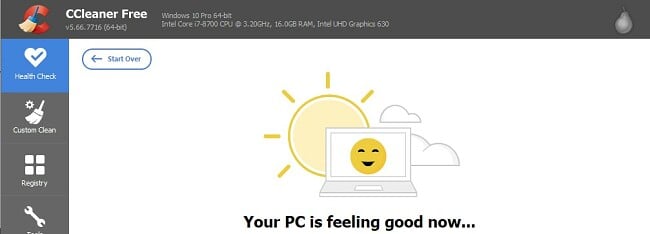 снимка на приложението CCleaner