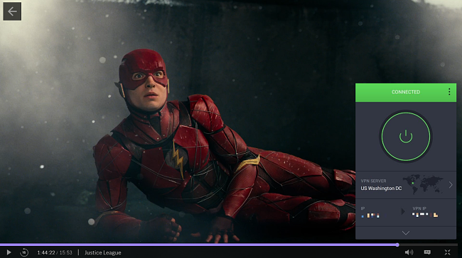 Screenshot z odblokování PIA Justice League na HBO Max