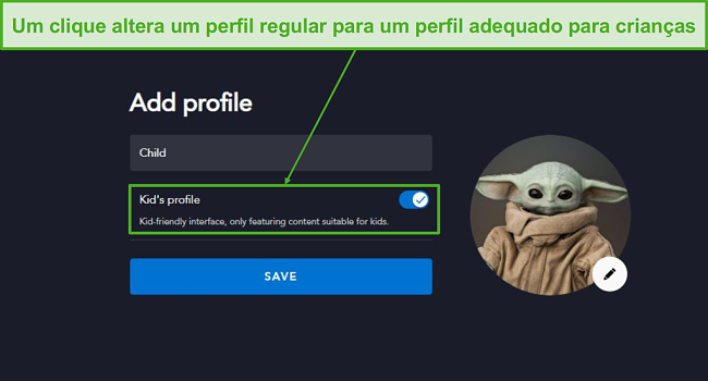 Crie um perfil amigo das crianças com apenas um clique.