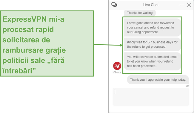 Obțineți cu ușurință o rambursare completă cu ExpressVPN.