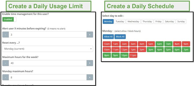 SentryPC screen time limits