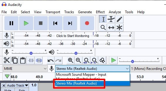 Setting Stereo Mixer