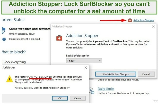 Surfblocker addiction stopper