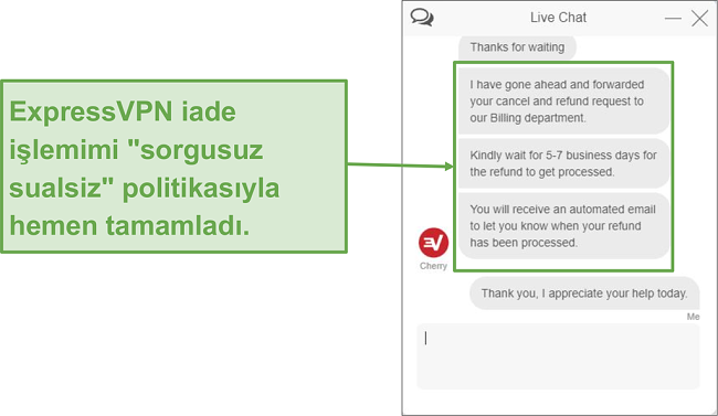 ExpressVPN ile kolayca tam bir geri ödeme alın.