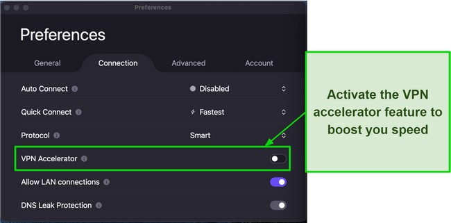 Screenshot showing Proton VPN configuration interface