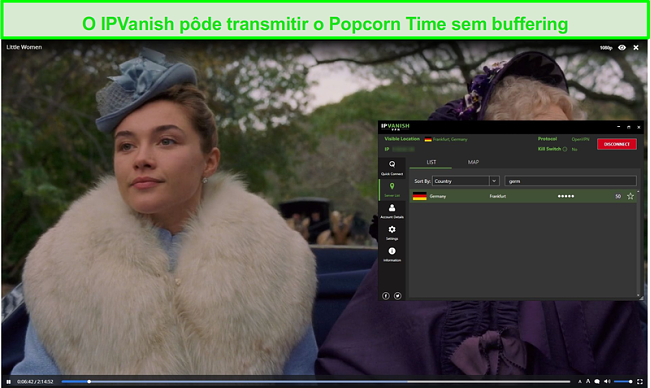 Screenshot do IPVanish streaming Little Women on Popcorn Time