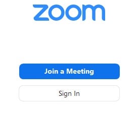 Zoom bejelentkezési oldal