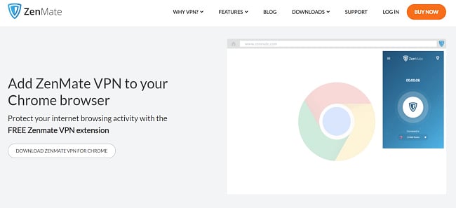 Tangkapan layar halaman arahan proxy browser ZenMate