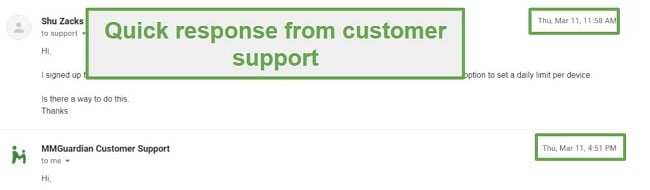 MMGuardian Customer Support