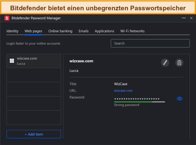 Bitdefenders Passwort-Manager unter Windows.