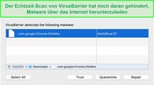 Screenshot Intego Malware Blocker Popup