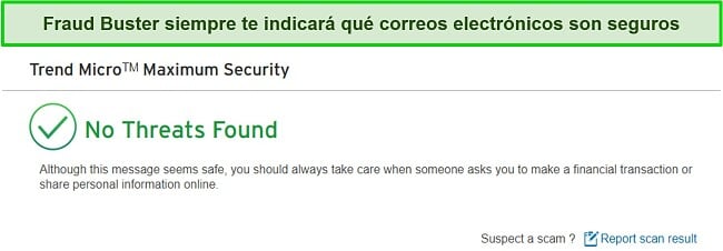 Captura de pantalla de Trend Micro revisando mensajes de correo electrónico en busca de amenazas